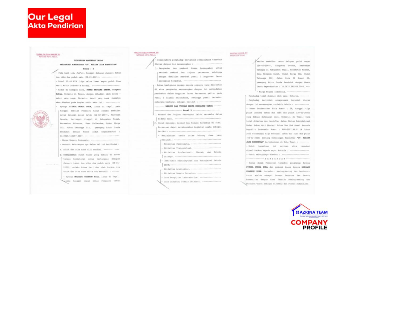 Sertifikat Akta Pendirian